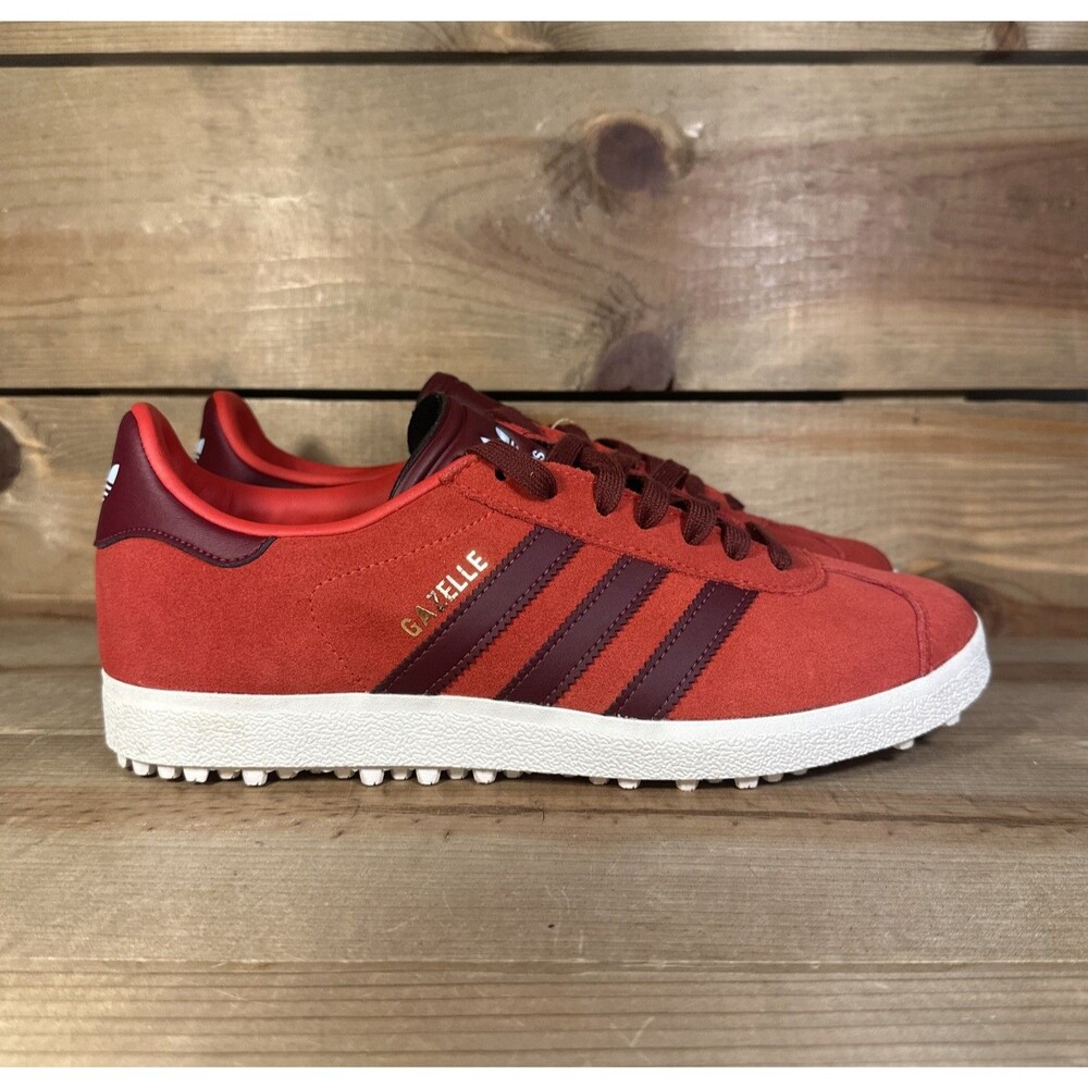 NEW Mens 8 - adidas Gazelle Spikeless Golf Shoes Cleats “Better Scarlet” IH2269
